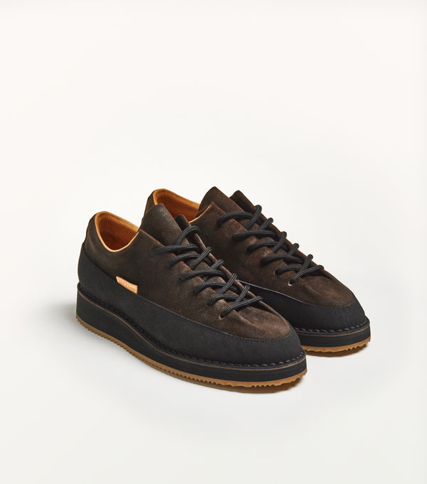 Sneaker fasciata T150 in suede testa di moro - PreOrder