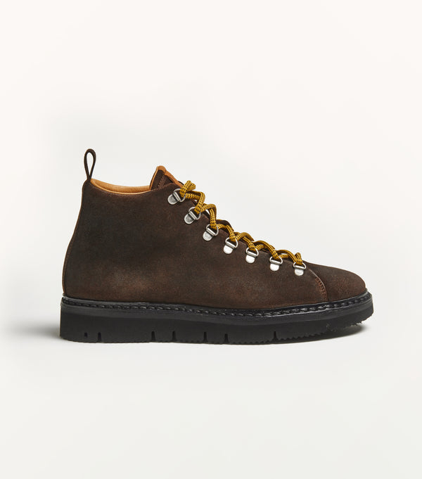 Sneaker alta T115 in suede testa di moro