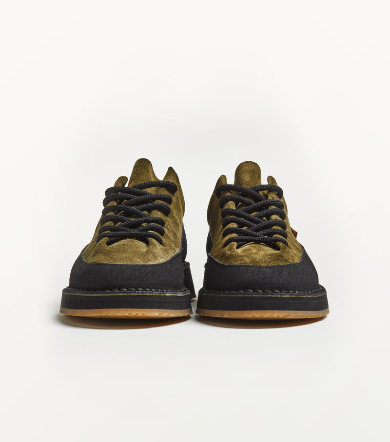 Sneaker fasciata T150 in suede verde