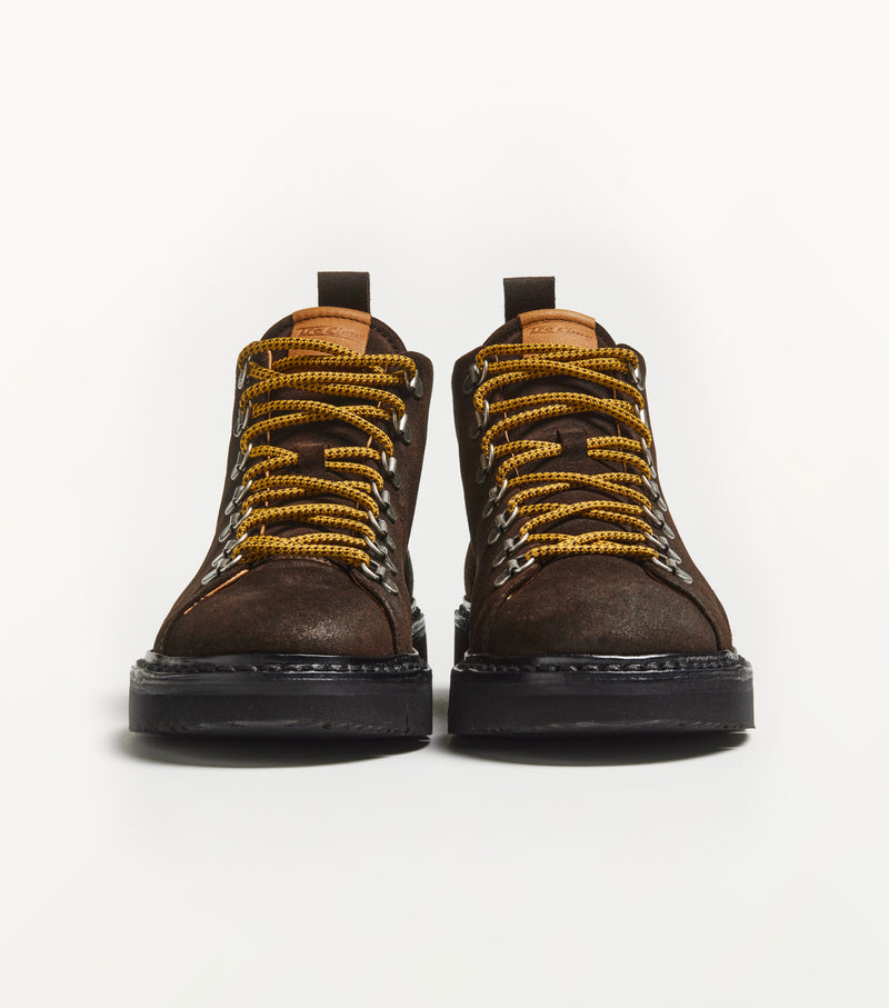 Sneaker alta T115 in suede testa di moro