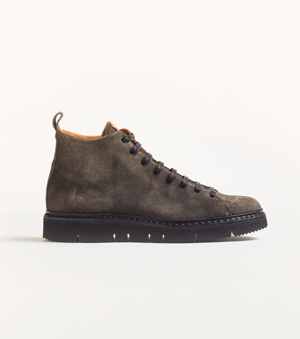 Sneaker alta T110 in suede grigio - PreOrder