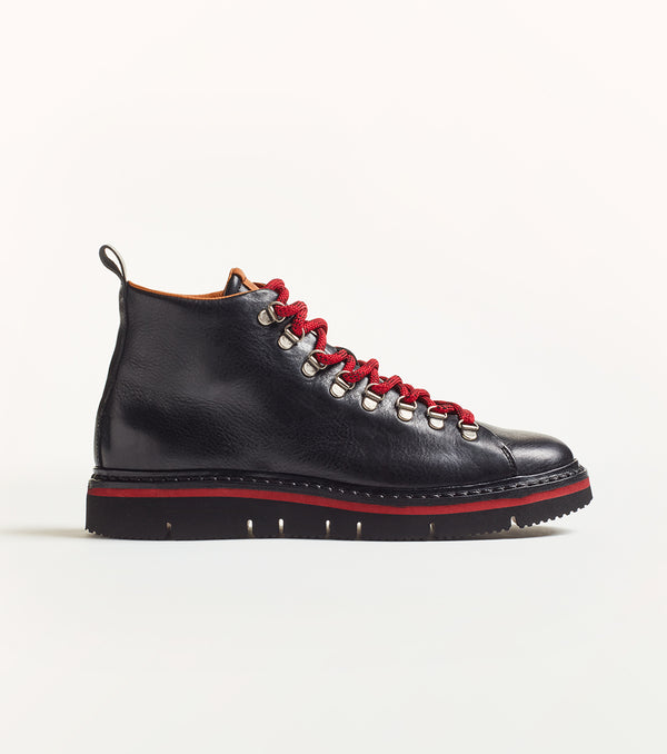 Sneaker alta T115 in pelle nera
