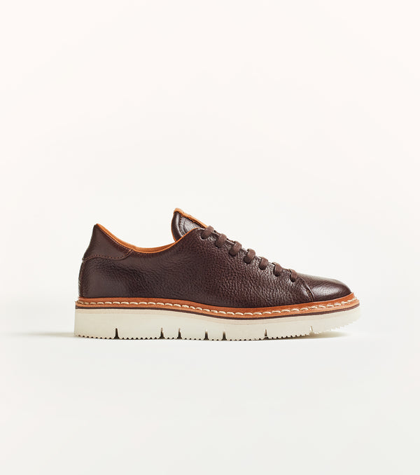 Sneaker bassa T100 in pelle testa di moro