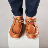 Mocassino barca T440 in pelle cuoio