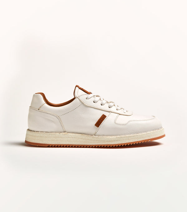 Sneaker tennis T130 in pelle bianca - PreOrder