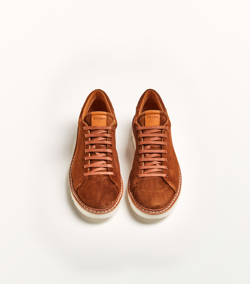 Sneaker bassa T100 in suede sigaro - PreOrder
