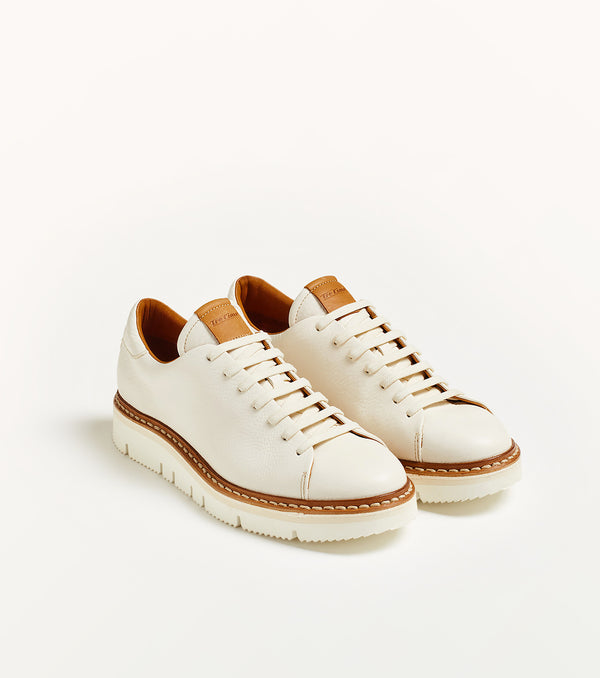 Sneaker bassa T100 in pelle bianca - PreOrder