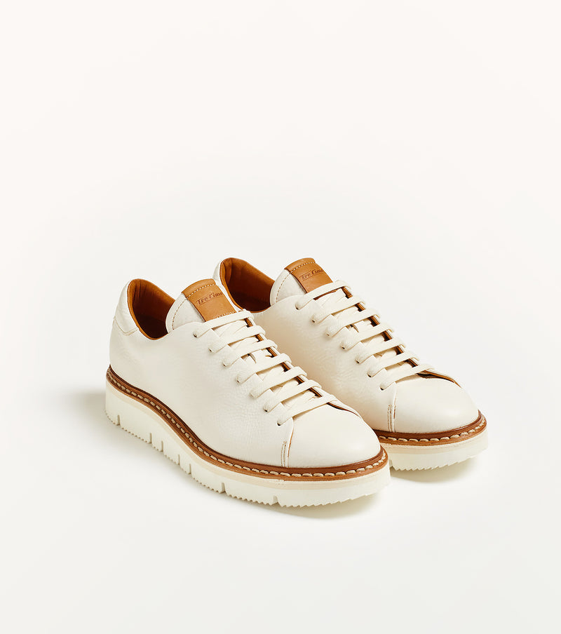 Sneaker bassa T100 in pelle bianca - PreOrder