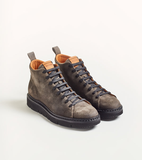 Sneaker alta T110 in suede grigio - PreOrder